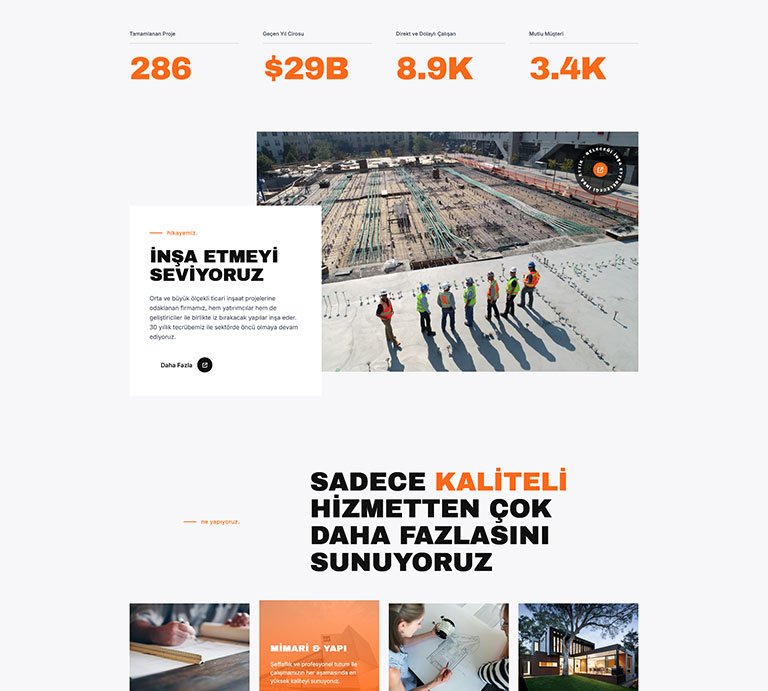 Rebuiltto İnşaat – Tek Sayfa Site