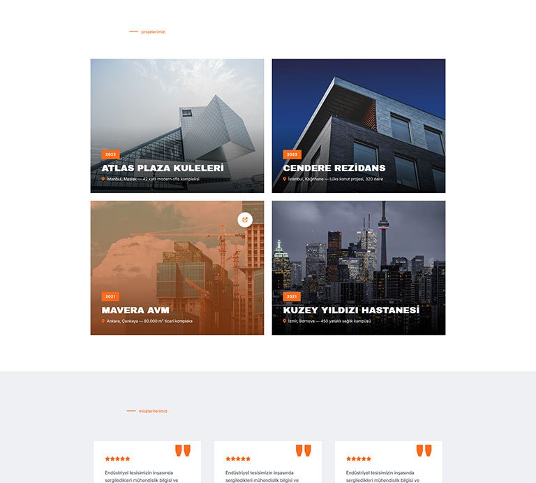 Rebuiltto İnşaat – Tek Sayfa Site