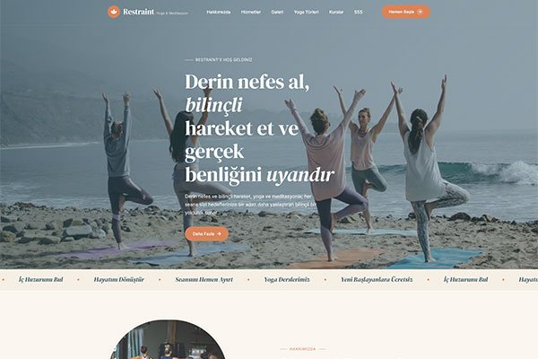 Restraint Yoga Stüdyo – Tek Sayfa Site