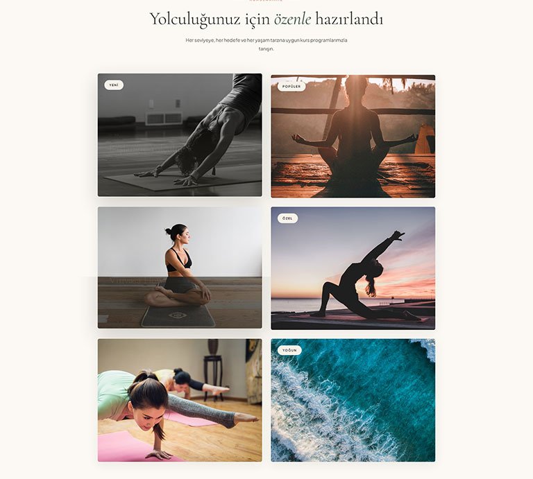 Serenite Yoga Stüdyo – Tek Sayfa Site
