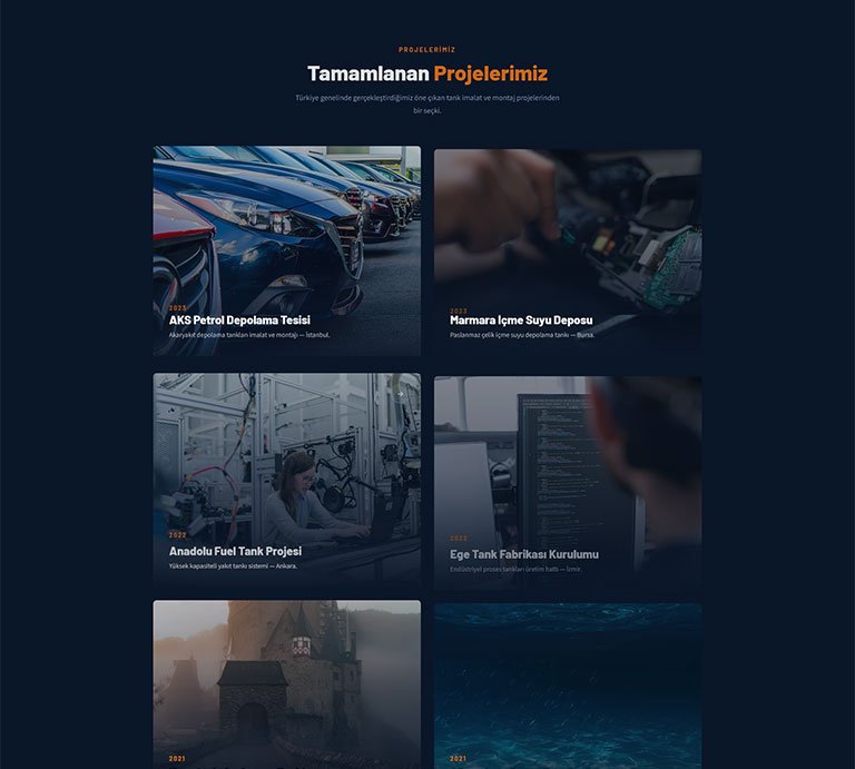 Tank Pro Sanayi İmalat – Tek Sayfa Site