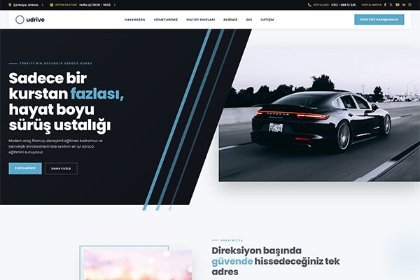 UDrive Sürücü Kursu – Tek Sayfa Site