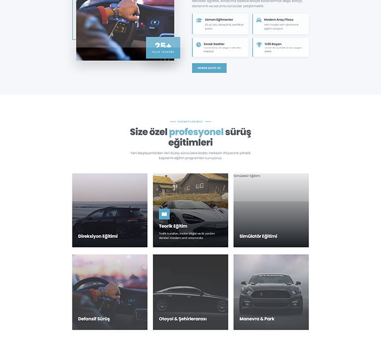 UDrive Sürücü Kursu – Tek Sayfa Site