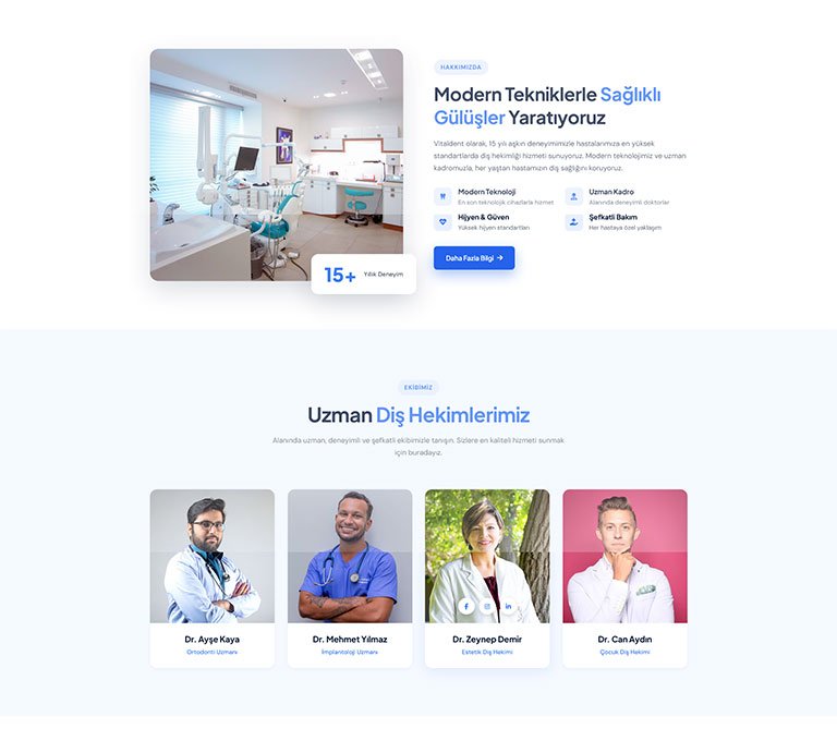 Vitaldent Diş Hekimi – Tek Sayfa Site