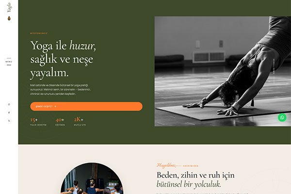 Yaglo Yoga Stüdyo – Tek Sayfa Site