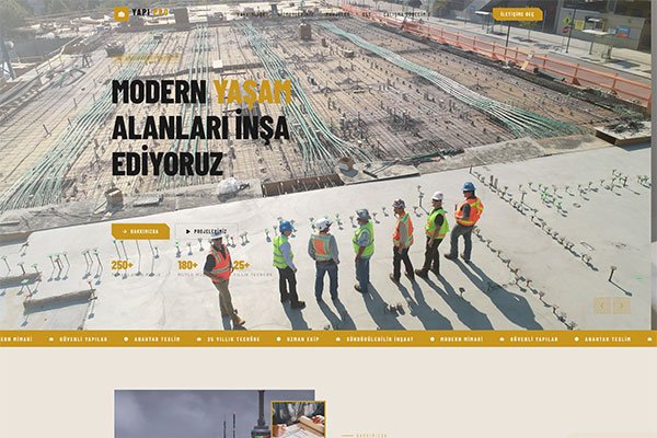 YapıPro İnşaat – Tek Sayfa Site