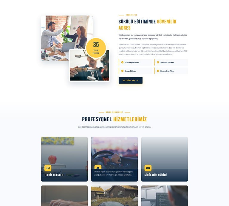 Yıldız Sürücü Kursu – Tek Sayfa Site