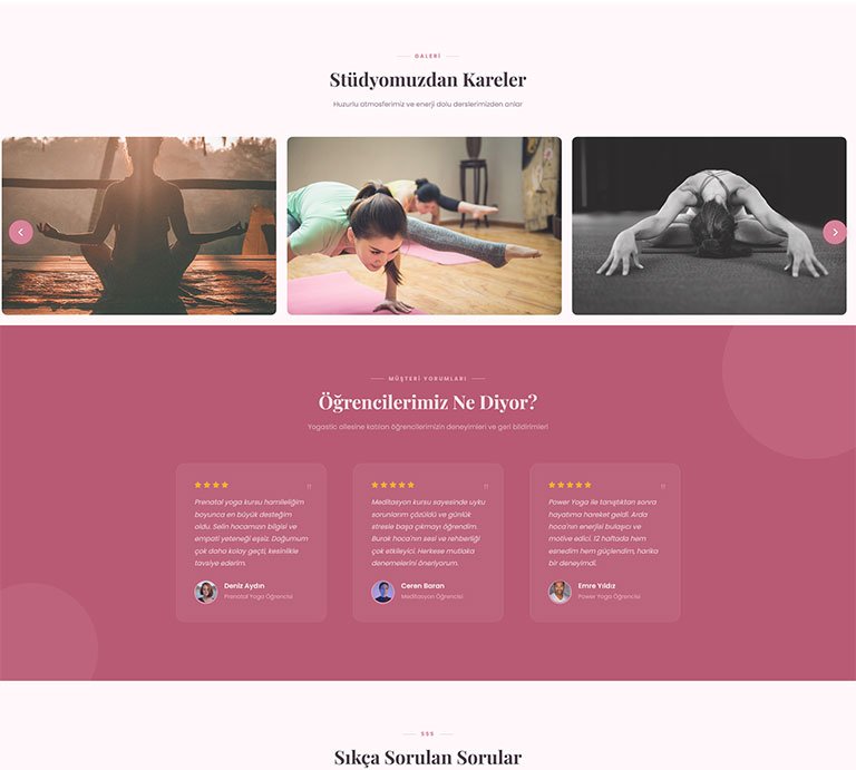 Yogastic Yoga Stüdyo – Tek Sayfa Site
