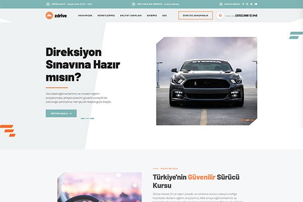 ZDrive Sürücü Kursu – Tek Sayfa Site
