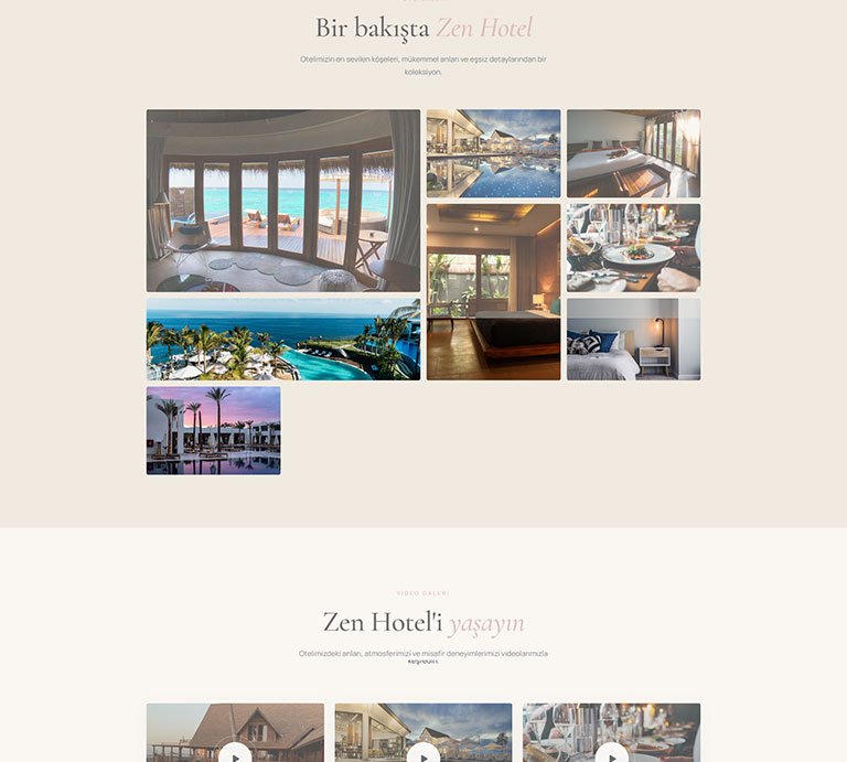 Zen Hotel – Tek Sayfa Site