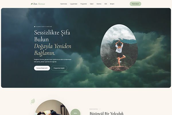 Zenretreat Yoga Stüdyo – Tek Sayfa Site