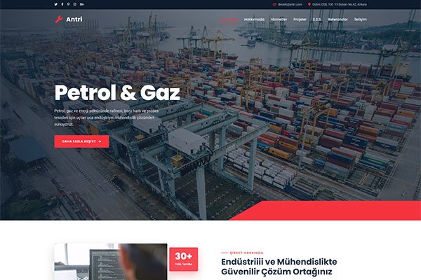 Antri Sanayi İmalat – Tek Sayfa Site