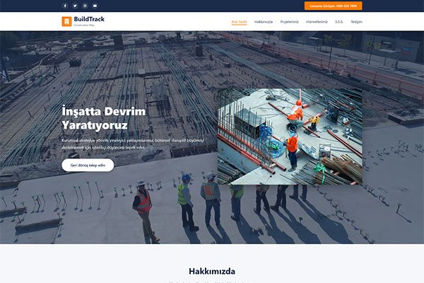 Build Track 2 İnşaat – Tek Sayfa Site