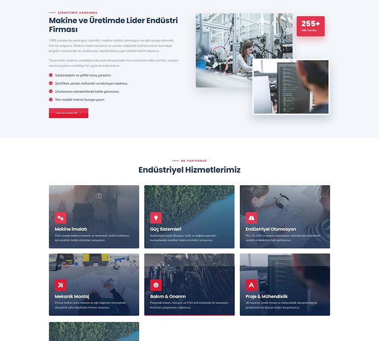 Çelikörs Sanayi İmalat – Tek Sayfa Site