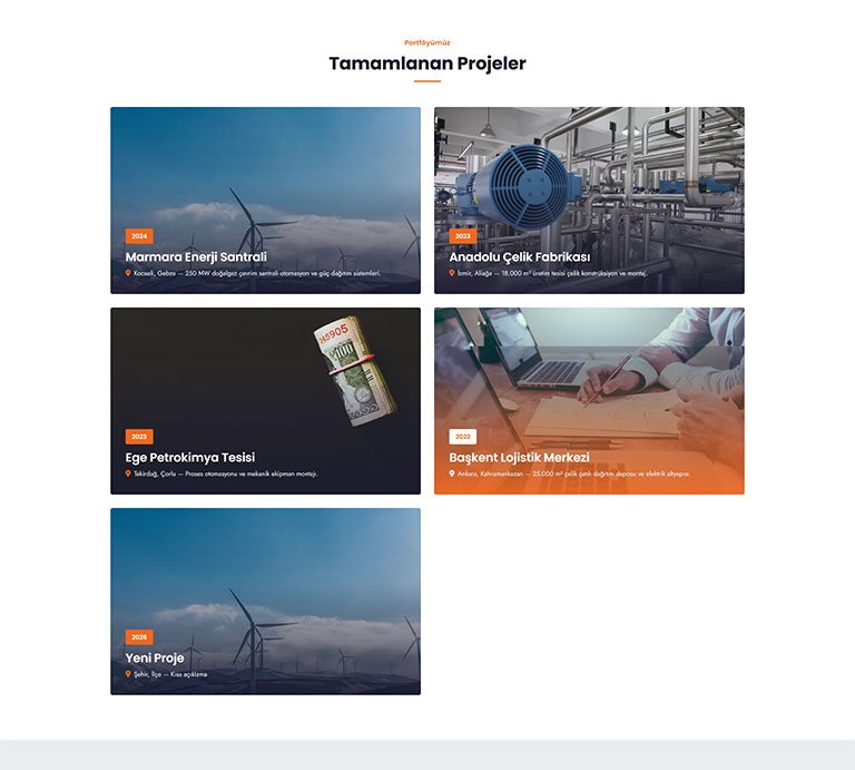 Demireller Sanayi İmalat – Tek Sayfa Site