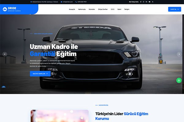 Dride Sürücü Kursu – Çoklu Sayfa Site