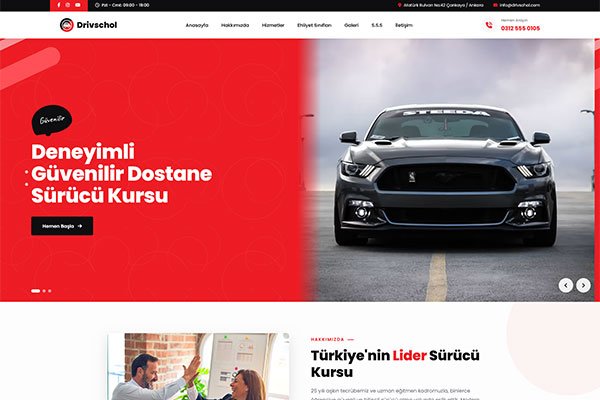 Drivschol Sürücü Kursu – Çoklu Sayfa Site