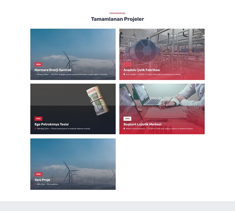 Dustriyum Sanayi İmalat – Tek Sayfa Site