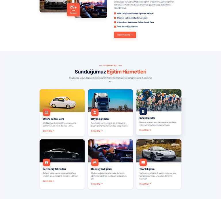 Edrive Sürücü Kursu – Çoklu Sayfa Site
