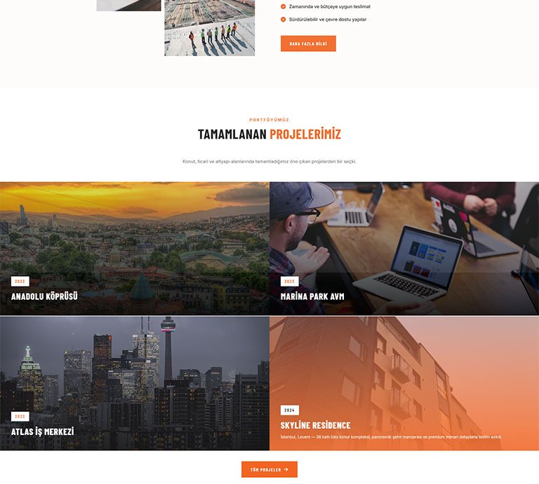 Elevate İnşaat – Çoklu Sayfa Site