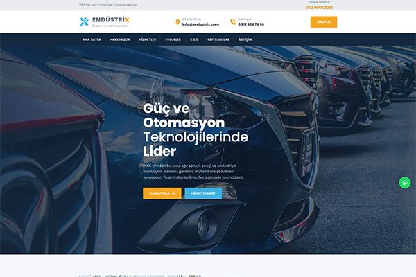 EndüstriX Sanayi İmalat – Tek Sayfa Site