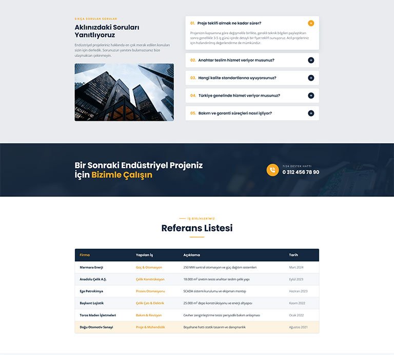 EndüstriX Sanayi İmalat – Tek Sayfa Site