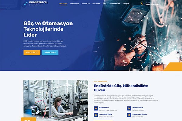 Endüstriyel Sanayi İmalat – Tek Sayfa Site