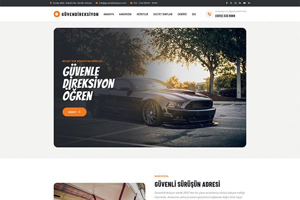 Güven Direksiyon Sürücü Kursu – Tek Sayfa Site