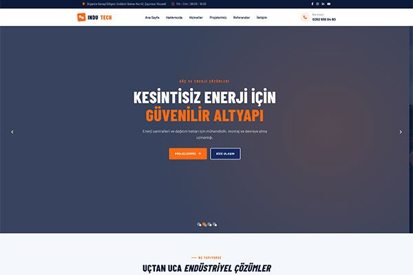 Indutech Sanayi İmalat – Çoklu Sayfa Site