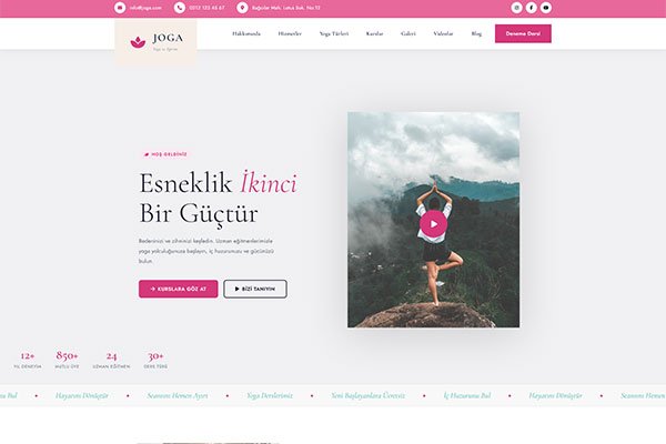 Joga Yoga Stüdyo – Çoklu Sayfa Site