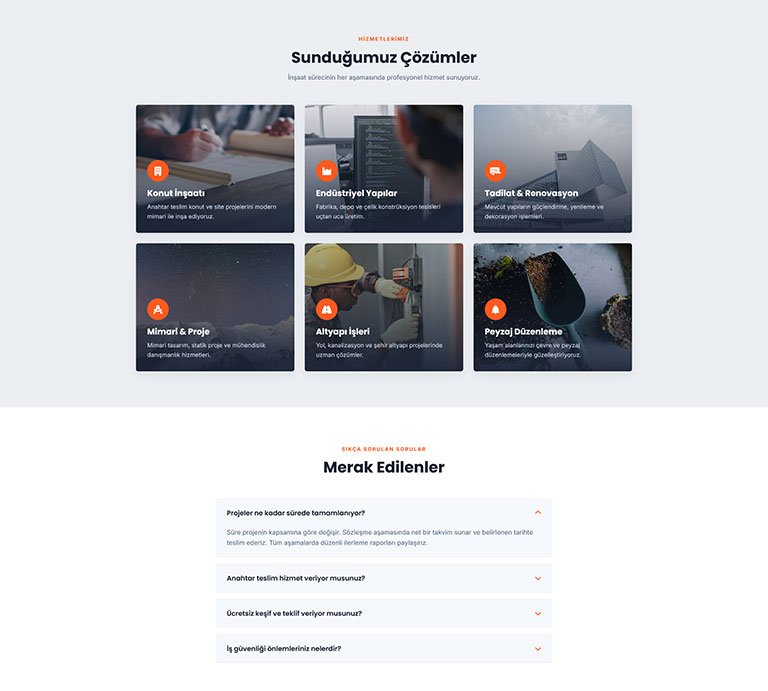 Kent Yapı İnşaat – Tek Sayfa Site