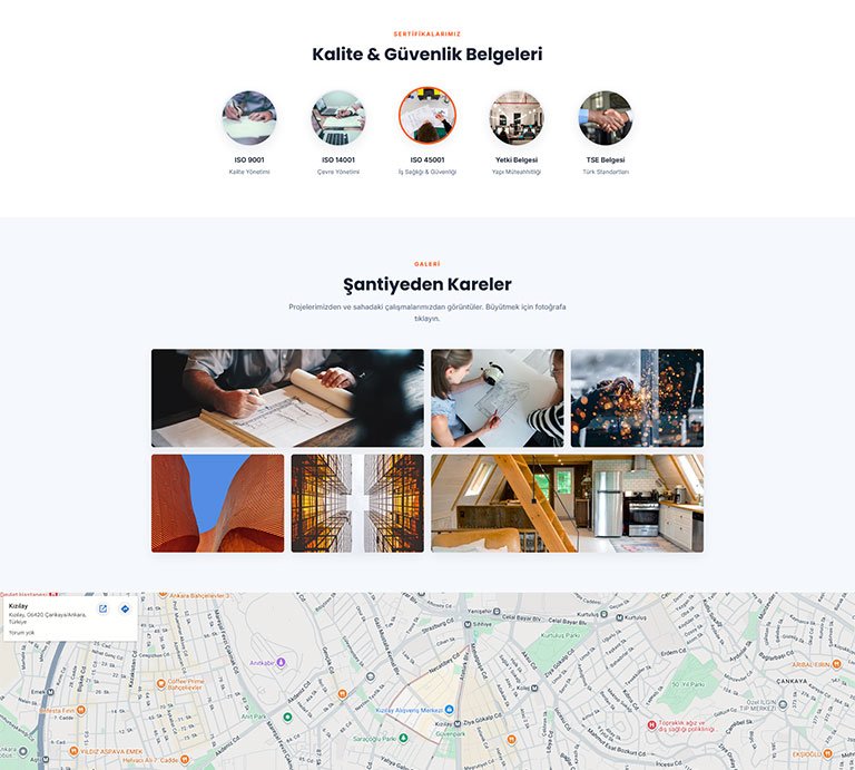 Kent Yapı İnşaat – Tek Sayfa Site