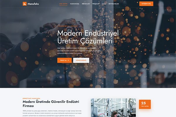 Manufeks Sanayi İmalat – Tek Sayfa Site