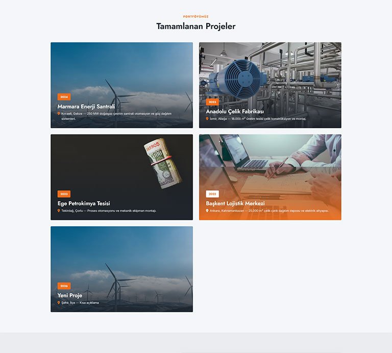 Manufeks Sanayi İmalat – Tek Sayfa Site