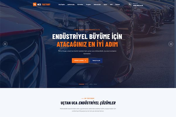 NexFactory Sanayi İmalat – Çoklu Sayfa Site