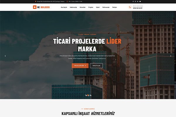 Rebuilders İnşaat – Çoklu Sayfa Site