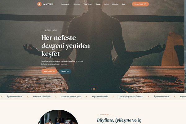 Restraint Yoga Stüdyo – Çoklu Sayfa Site
