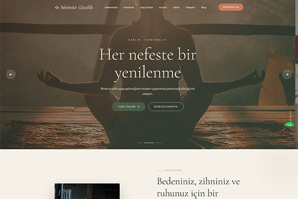 Serenite Yoga Stüdyo – Çoklu Sayfa Site