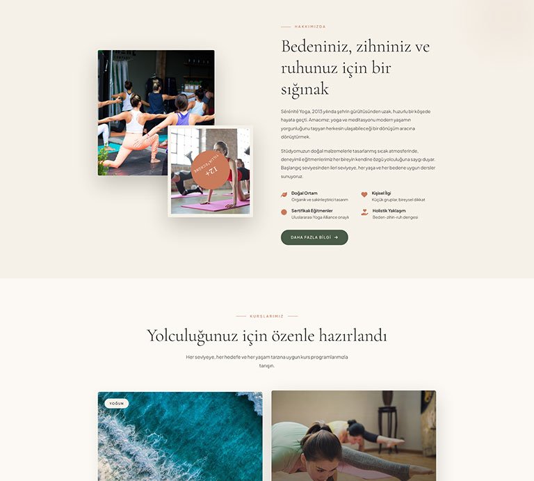 Serenite Yoga Stüdyo – Çoklu Sayfa Site