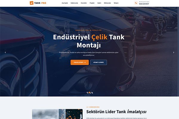 TankPro Sanayi İmalat – Çoklu Sayfa Site