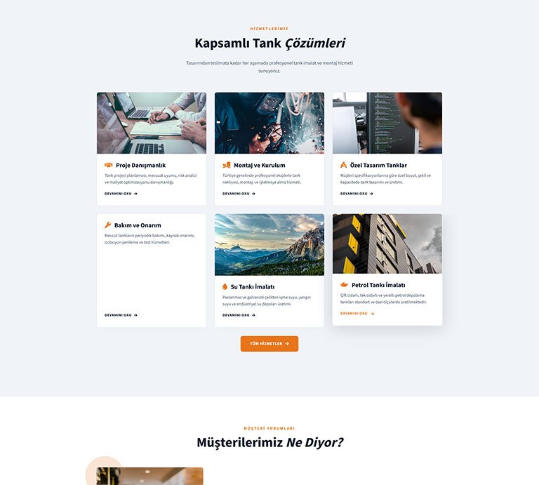 TankPro Sanayi İmalat – Çoklu Sayfa Site