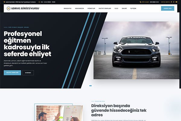 Udrive Sürücü Kursu – Çoklu Sayfa Site