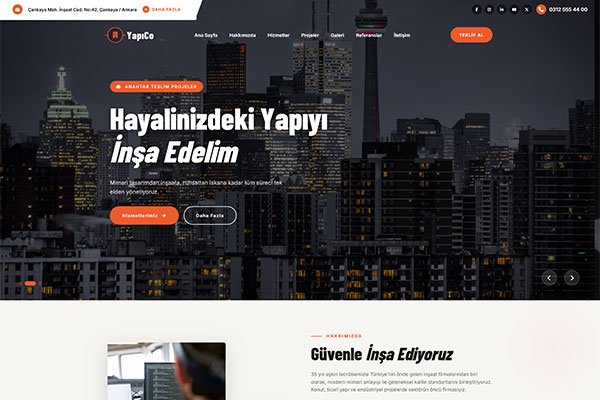 Yapıco İnşaat – Çoklu Sayfa Site