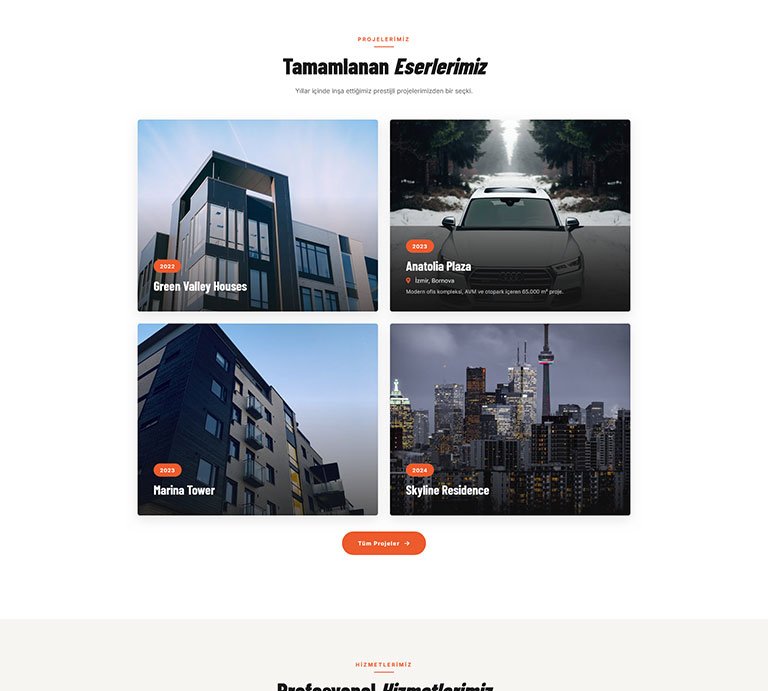 Yapıco İnşaat – Çoklu Sayfa Site