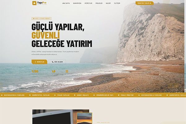 Yapıpro İnşaat – Çoklu Sayfa Site