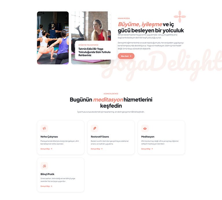 Yoga Delight Stüdyo – Çoklu Sayfa Site