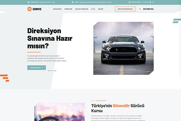Zdrive Sürücü Kursu – Çoklu Sayfa Site